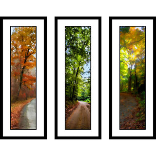 Country Road Orange, Dirt Road, and Yellow Path combine to make a grouping of trees along country roads.  Forest Paths grouping by Alison Thomas of Serenity Scenes Photography and Digital Art.