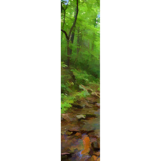 Soft green trees by a creek.  Soft Leaves by Alison Thomas of Serenity Scenes Photography and Digital Art.