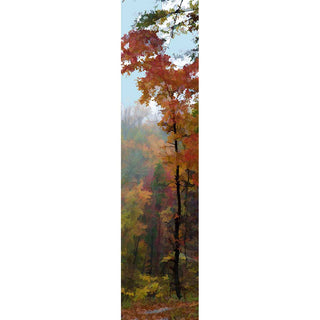 Experience the breathtaking beauty of nature with vertical panorama "Reach". Feel the warmth of the calming orange tones of the autumn tree, reaching out of the gently rolling fog. Enjoy a unique view of the world and a moment of awe-inspiring peace.  Reach by Alison Thomas of Serenity Scenes Photography and Digital Art.