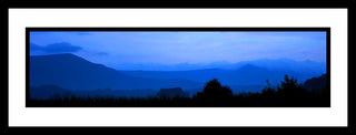 Everyone knows the golden hour, just after sunrise, but just before sunrise is the blue hour. Night lays over the rolling mountains, saturating everything in shades of deep blue. A hint of pink in the sky signals sunrise. Blue Dawn by Alison Thomas of Serenity Scenes Photography and Digital Art.