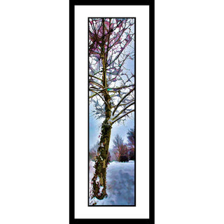 Vertical panorama "Ivy Tree" is the perfect winter accent for your home. With an intricate look of bare branches covered in snow and red berries, this classic tree design will bring a beautiful touch of nature to your decor. Ivy Tree by Alison Thomas of Serenity Scenes Photography and Digital Art.