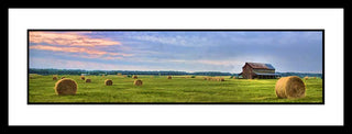 During hay time the hay rolls spread over the fields as far as the eye can see. A rustic barn with hay rolls in the fields at sunrise. You can smell the fresh hay. Rolling Hay by Alison Thomas of Serenity Scenes Photography and Digital Art.
