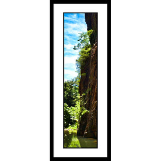 Tree Tower's Vertical Panorama offers a unique perspective on the natural world with its striking rock face, lush trees, and peaceful river. From its elevated height, you'll get a comprehensive view of the landscape and a greater appreciation for the beauty of nature.  Tree Tower by Alison Thomas of Serenity Scenes Photography and Digital Art.