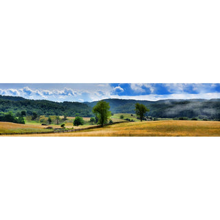 Capture the beauty of Virginia's rolling hills with this stunning horizontal panorama perfect for wall art. Boasting striking detail and saturated colors, this piece of art is sure to catch the eye and bring a touch of nature inside.  Rolling HIlls by Alison Thomas of Serenity Scenes Photography and Digital Art.